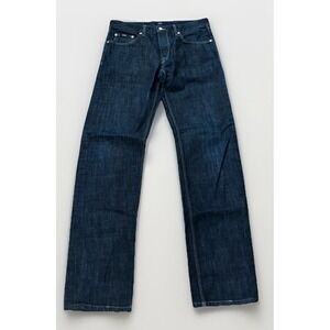 Hugo Boss Mens 32x31 Maine Regular Fit Straight Leg Blue Denim Jeans Designer